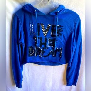 “LIVE THE DREAM” hooded top; No Boundaries; Size M (7-9)